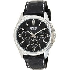 135340 Casio MTP-1375L-1 남성용 아날로그 쿼츠 시계 가죽 스트랩 블랙 35 드레스 블랙. 드레스