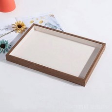 검은 호두 무늬 보석 트레이 보기 보관 귀걸이 목걸이 빈 팔찌, Empty plate beige