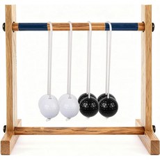 사다리 던지기 게임용 교체 볼 4개 세트 실제 골프공으로 제작 야외 잔디 및 뒷마당 게임 액세서리 검은색 2개 흰색, 사다리 던지기 게임용 교체 볼 4개 세트 실제 골프공으