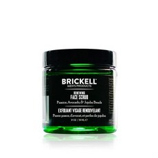 Brickell 브리켈 남성용 리뉴잉 페이스 스크럽 자연 추출물 딥 각질 제거 페이셜 호호바 비즈 커피 경석 포함 59.1ml 2온스 향 첨가 247556, 59 ml