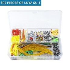 釣友俱樂部 路亞餌配件套裝 97/302件 鉛墜 漁具盒 釣魚餌 假餌套裝, 302件, 1個