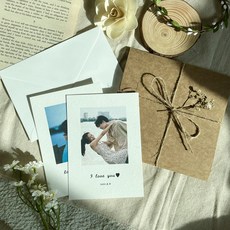 [당일발송]포토 편지지 기념일 100일 생일 여자친구 남자친구 선물 프로포즈 이벤트 미니 카드 군대 곰신 편지 제작, X, X, 편지지 1장