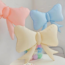 글로우엘 대형 리본 풍선 생일 이벤트 파티 장식 80x63cm 2pc, 크림, 1세트