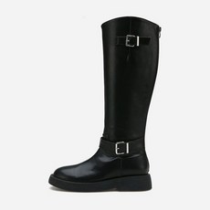 솔트앤초콜릿 이주빈 라운드 토 라이더 플랫 롱부츠 412348002 3.5cm2colors 341320