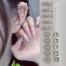 Floria 免打孔耳貼 鑽石款與鋼珠款耳穴貼飾, 1個, 款式一