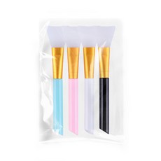 모델링팩 팩브러쉬 실리콘 스파츌라 파데 브러쉬 팩도구, 4개, 4종