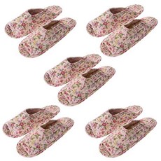 100% 순면 퀼트 면실내화 (5켤레 1세트) 어린이집 슬리퍼 거실화 덧신 유치원 사무실 실내용 천슬리퍼 3, 1개, 63.MF16인디핑크_여(5개 1세트)