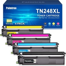 Palmtree TN248XL TN248 호환 브라더 MFC-L3760CDW 토너 MFC-L3740CDW MFC-L3740CDWE DCP-L3560CDW TN 248 DCP-L, Black/ cyan/ yellow/ magenta.