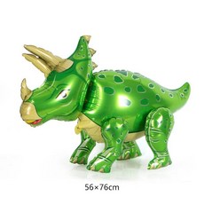 3D 서 공룡 풍선 만화 T 렉스 디노 호일 파티 장식 어린이 생일 용품, as picture, 대리석