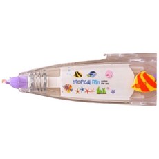 可愛繽紛花邊帶，手帳裝飾花邊立可帶，按壓花邊修正帶，照片卡片手帳DIY素材, 熱帶小魚, 紫色, 1個