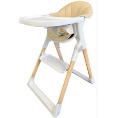 Jolly CY06多功能兒童餐椅，可摺疊收納，三點式安全帶，櫸木支架穩固耐用, 白色
