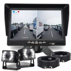 트럭 화물차블랙박스 4채널 10인치 블랙박스, 7인치-2개-LED