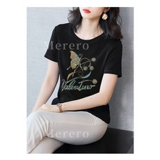 Merero 여름 캐주얼 루즈핏 반팔티