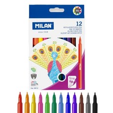 컬러 마카 수성펜 12색세트 2mm 얇은 컬러싸인펜 미술준비물 미술문구