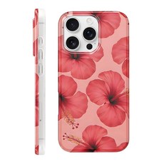 Jumkook 아이폰 16 프로 맥스 6.9인치용 폰 케이스 미적 여름 히비스커스 꽃 패턴 패션 귀여운 꽃 디자인 커버 여성 소녀를 위한 충격 방지 보호 커버 아이폰 1