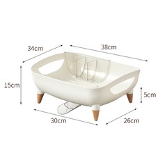 북유럽 감성 대용량 식기건조대, 크림화이트, 1세트