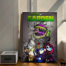 게임 식물 좀비 접착 아트 포스터 화이트페이퍼 스티커 룸 카페 벽장식, 7. z5