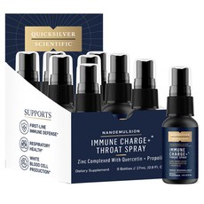 Quicksilver Scientific Charge + Throat 噴霧 鋅複合槲皮素 + 含蜂膠 9入, 1個, 243ml
