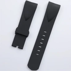 Corum 스트랩 ADMIRAL'S CUP 곡선 엔드 Wacth 손목 팔찌 22mm 핀 버클에 대한 새로운 부드러운 고무 블랙, 02 black, 02 without buckle, 01 22mm(1인치)