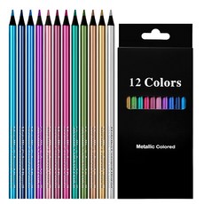 skansol 프리이미엄 블랙우드 메탈릭 색연필, 1세트, 12개