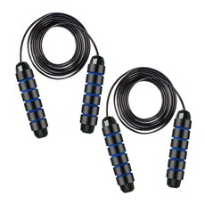 논슬립 안꼬이는 초고속 스피드 줄넘기 복싱 다이어트 1+1, 블랙블루, 2개