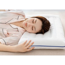 낮은 수면 베개 기능성 인체공학 경추 목편한 잠잘오는 호텔 배게, 화이트, 1개
