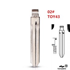 [호환제품] 10개 02 KD 키 블레이드 TOY43 Toyota Corolla Crown Camry Highlander Vios 용 Uncut Blank K