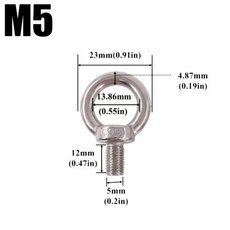스텐아이볼트 고리나사형 M4M5M6M8 리프팅 해먹 고정용 스테인레스 스틸 수나사 구멍 나사 와이어 로프 링, 3PCS, 8)M5