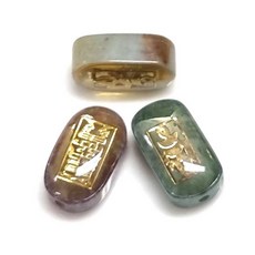 Bead 종교비즈 작은타입 옴자.소원.행운 팔찌원석 한팩 4알 모양선택, 행운부적-소(인도마노)