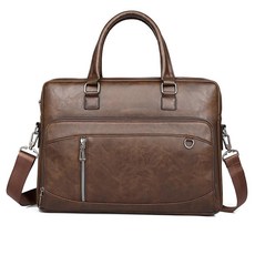 브라운 가죽 노트북 가방 남성용 세련된 메신저 백 내구성 있는 작업 실용적인 숄더백 넉넉한 컴퓨터 서류 가방145772