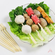 대나무 꼬치 손잡이 바베큐 꼬지 그릴 꼬챙이 야외 캠핑 파티 BBQ 꼬치봉 손잡이, 소