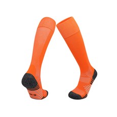世界盃專業足球襪 夏季吸濕運動襪 毛巾底防滑耐磨減震長筒訓練襪, 橘,S碼28-33鞋碼）, 1個