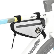 로드 마운틴 바이크용 사이드 포켓 수납 파우치가 있는 상단 튜브 백 아래 라이노워크 바이크 프레임 자전거 삼각형, White, 1개