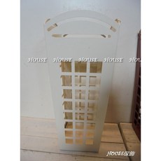 House傢飾 作舊復古Loft工業風鐵製簍空方格電話亭造型傘架 傘桶 限量款, 米白色, 1個