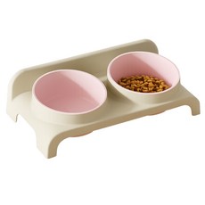 코날 강아지 고양이 밥그릇 테이블 식기 세트 2구, 핑크, 1개