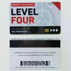 SCP scp 재단 키 만능 카드 1 2 3 4 5 등급, 9LEVEL4