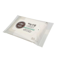 휴대용 물티슈 10매 여행용 저자극 피톤치드 외출용, 10개입, 1개