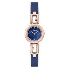 FURLA 후루라후루라 알코 체인 시계 석영 일상생활 방수 미네랄 유리 블루 다이얼 WW00015014L3 여성