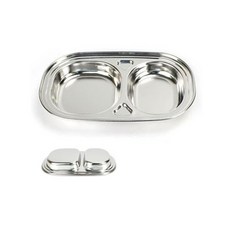 유치원 어린이집 간식 스테인리스 삼각 접시 2구