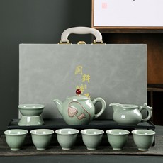 功夫茶具禮盒 哥窯茶具套裝 手工茶具 - 商務伴手禮, 優質哥窯開片茶具（含禮盒）, 1個