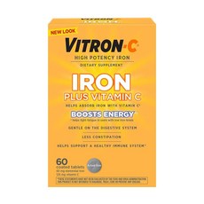 VitronC 철분 비타민C 125mg 60정 2팩, 60 Count (Pack of 1), 고효능, 1개
