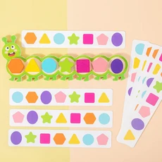 쿠쿠스토어 몬테소리 자석 애벌레 퍼즐 어린이 장난감 색상 모양 맞추기 논리 사고력 훈련 보드 게임, 01 Insect