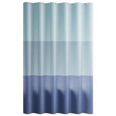 PEVA 욕실 그라데이션 샤워커튼 180cm X 180cm 링포함, 1개, 블루