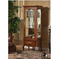 歐式雙色實木鄉村展示櫃，多層隔板收納展示櫃，客廳餐廳適用