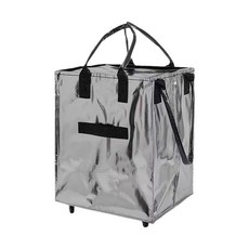 旅行購物袋 購物袋 購物包 浩肯包 買菜包 購物拉車 折疊購物袋 【sc4917】, 銀色, 1個