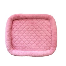 仿兔絨貓窩冬季貓咪睡墊絎縫底可機洗貓墊子毛絨貓窩冬季保暖貓牀, 1個, 粉色全兔絨【絎縫底不移位】