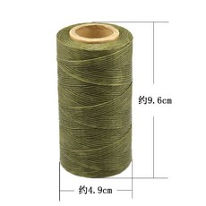 編織蠟線 多色蠟線 150D蠟線diy手工牛皮制作皮具箱包馬克線皮革手縫縫滌綸線扁蠟線 編織蠟線 編織蠟繩, 綠色16#,送大孔針和小剪刀 各1, 1個