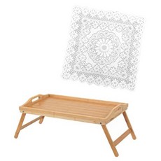 다세코 원목 접이식테이블+레이스식탁보 손잡이형 차박테이블 캠핑테이블 미니좌식테이블 노트북 테이블 우드책상, 손잡이형테이블+레이스, 손잡이형원목테이블+레이스식탁보