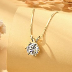 모이사나이트 5부 1캐럿 2캐럿 3캐럿 4캐럿 5캐럿 6프롱 체인 목걸이 925 순은 14k 18k금도금 패션 여성 펜던트 목걸이 GRA보증서