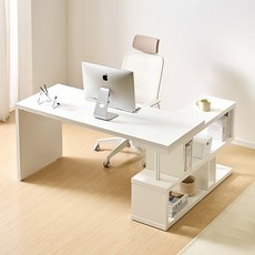 e스마트 와이즈 오픈장 ㄱ자 코너 학생 책상 1400 1600, 화이트, 화이트